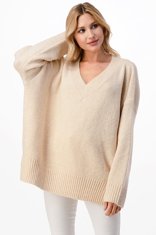 Overside V-Neck Boyfriend Sweater