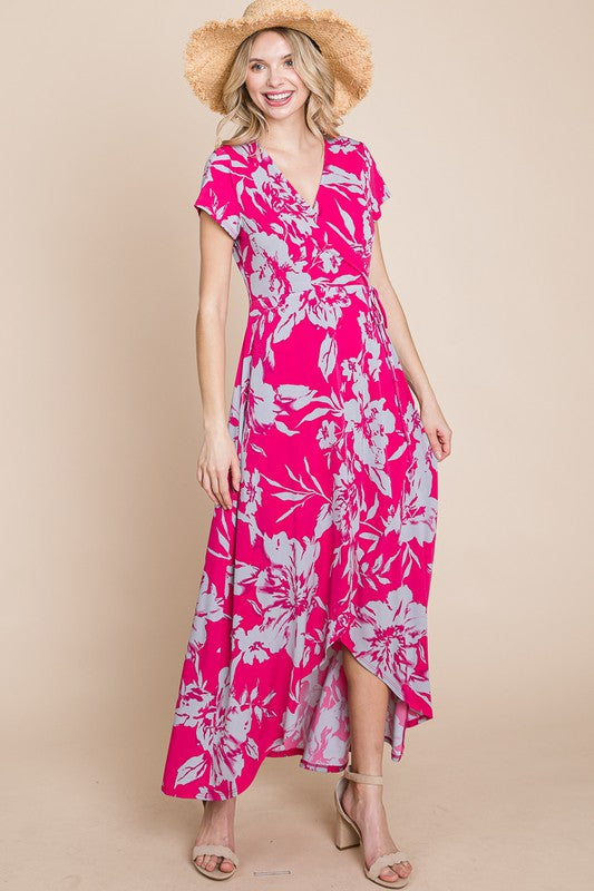 Floral Short Sleeve Maxi Dress