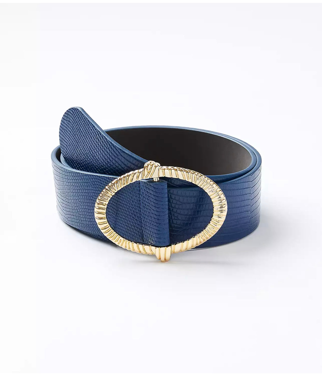 Twist Buckle Suede Belt