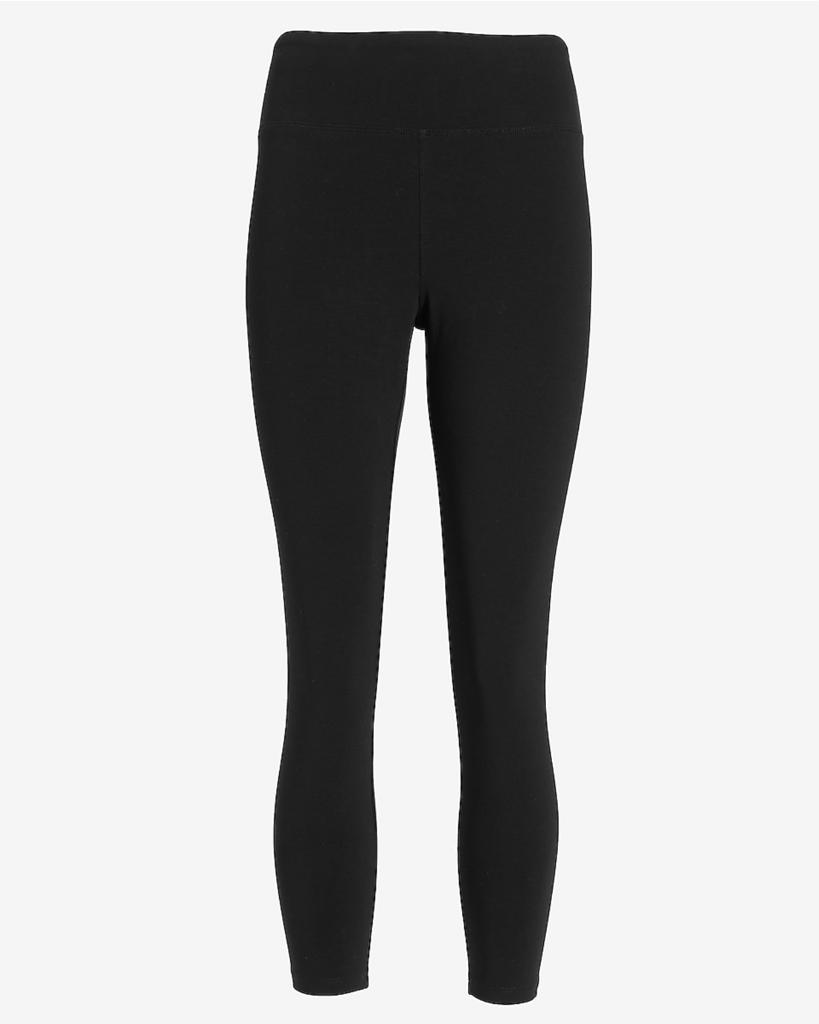 High Waisted Cropped Crossover V Waistband Leggings